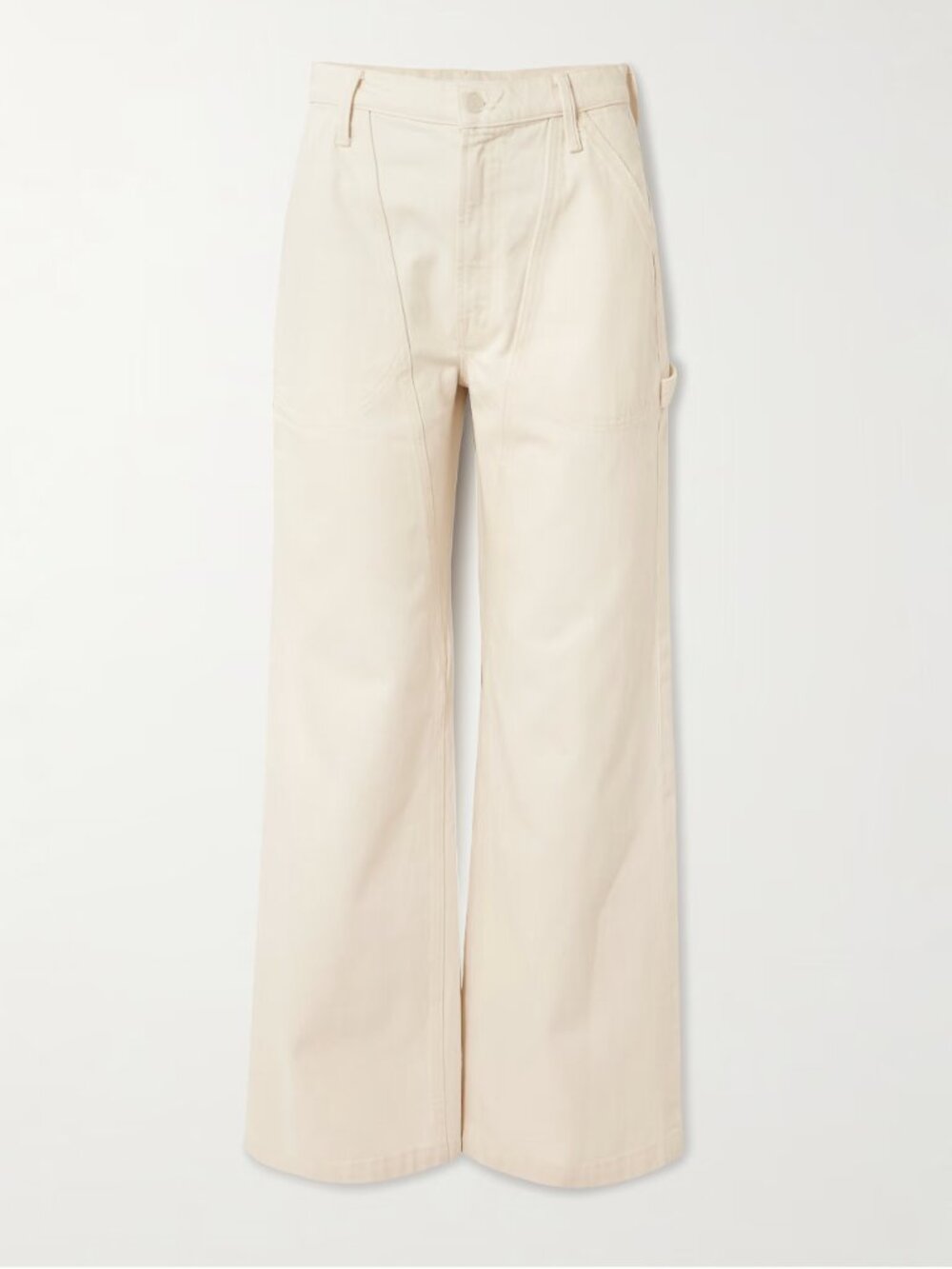 MOTHER High-Rise Wide-Leg Jeans in Cream